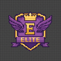 Elite purple gold emblem pixel art